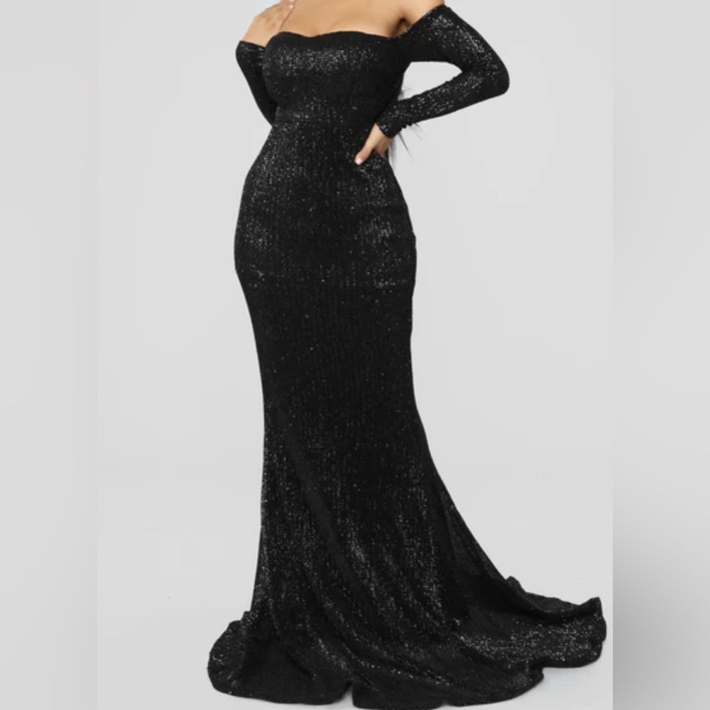 Fashion Nova black formal sequin dress NEW WITH TAGS